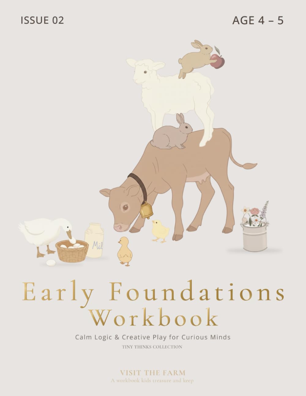 Farm Animals Activity Workbook for Pre-K Kids (Ages 4–5): Calm, Screen-Free Learning with Patterns, Counting, Mazes, Tracing & Early Logic (Tiny Thinks The Attention Architect (Ages 4-5))