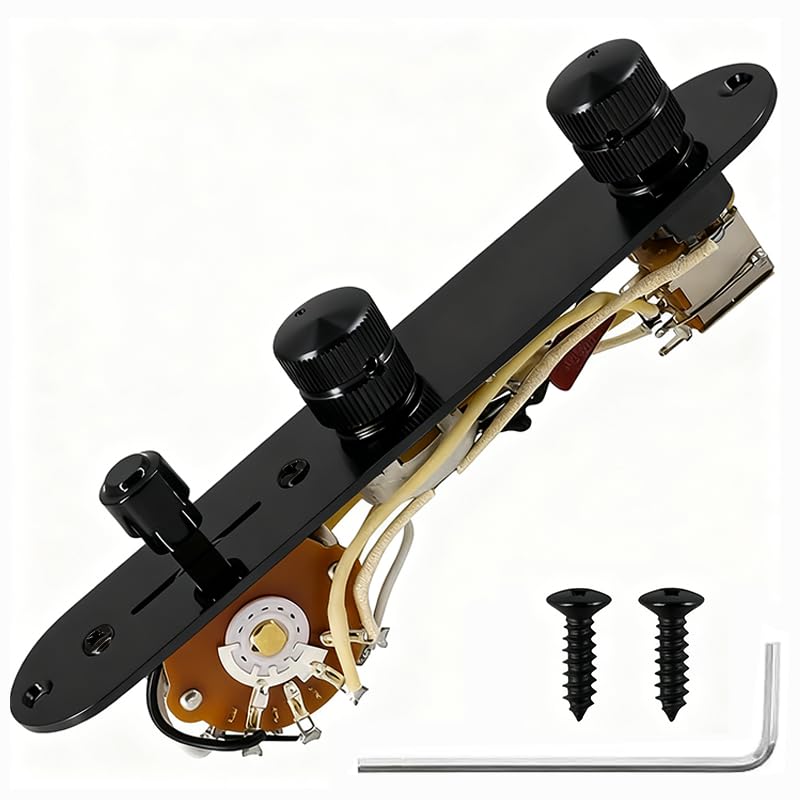 Plaque de commande de guitare chargée avec grands pots moletés durables