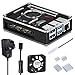 GeeekPi Akrylowa obudowa do Raspberry Pi 4 model B, obudowa Raspberry Pi 4B z wentylatorem i 4 szt. radiatorów i 5 V 3A UK zasilacz do Raspberry Pi 4 model B (wszystkie czarne)