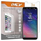 REY 3X Protector de Pantalla para Samsung Galaxy A6 Plus 2018 / Samsung Galaxy A9 Star Lite/Galaxy J8 2018, Cristal Vidrio Templado Premium
