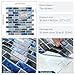 DEWOO Blue Peel and Stick Tiles,Kitchen Backsplash 3D Self Adhesive Wall Marble Tile for Kitchen Bathroom,10-Sheet (12