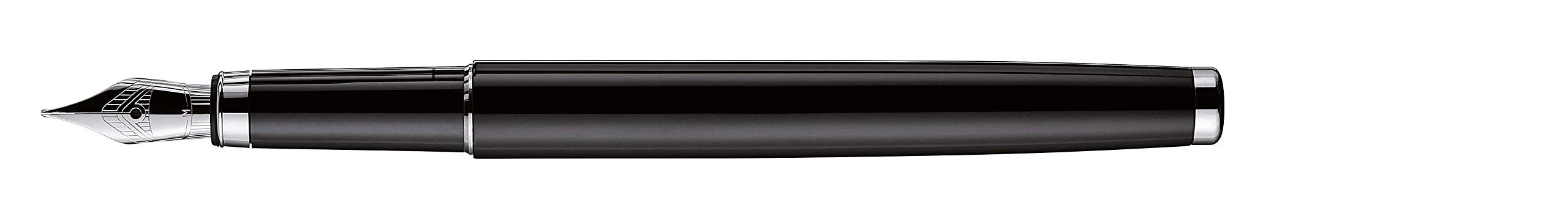 Otto Hutt Design 01 Füllfederhalter – Schwarz Glänzend, Federstärke M, Mit Patrone & Konverter