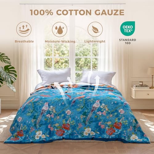 Image of LUTBM Boho Throw Blanket for Bed 60 inchx80 inch, All Season Cotton Couch Blankets