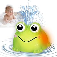 VViN Baby Bath Toys for 1 2 3 Year Old, Sensory Light Up Bath Toys, Frogs Induction Spray Water Toy, Water Play Toys Toddler, Baby Toys for Boys Girls Gifts