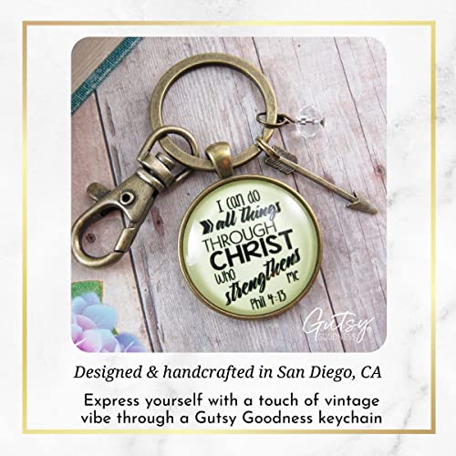 Gutsy Goodness I Can Do All Things Through Christ Keychain Boho Style Bronze Jewelry For Women thumb #4