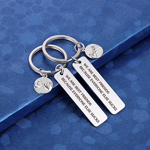 MIXJOY Gifts for Best Friend, Friendship Keychain - 2pc We are Best Friends Pinky Promise Keychains Jewelry for Teen Girl Women Coworker Birthday3