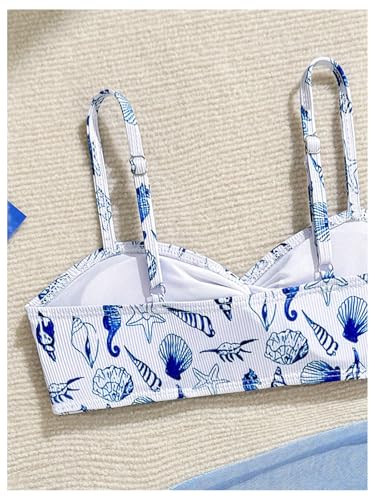 Girl's 3 Piece Twist Starfish Bathing Suit Cute Swimsuit Bikini Sets with Beach Cover Up Sarong4