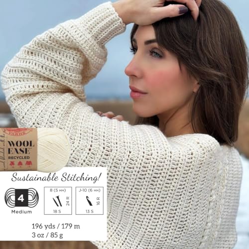 Lana reciclada Lion Brand Yarn para tejer ropa de invierno cómoda en casa 4
