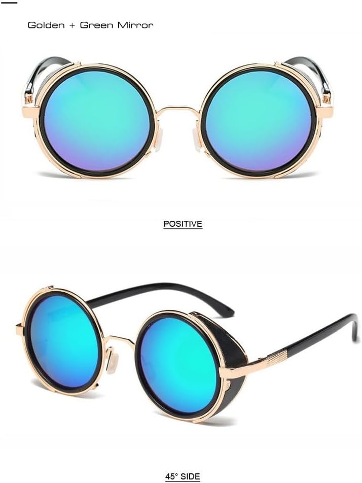 Vintage Women Steampunk Retro Coating Men Round Sunglasses Punk Sun Glasses UV400