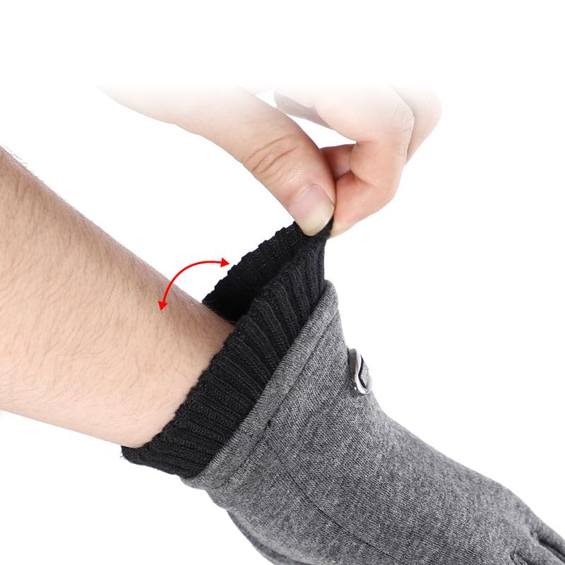 Image of ketmart Winter Men's Half Fingers Gloves Fleece Lined Warm Fingerless Mittens Punk Hip Hop Style for Outdoor Driving, Riding,Yoga, Cycling, Gym, Running Breathable, Anti-Slip, Stretchy(Color Grey)