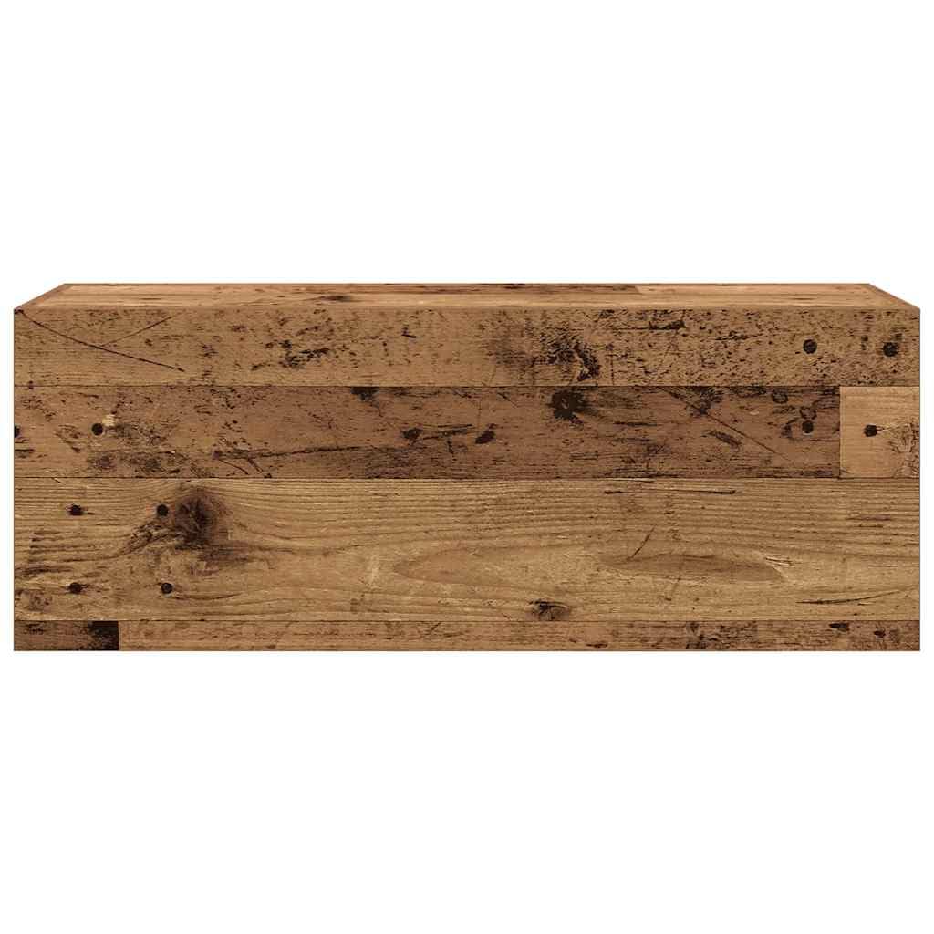 vidaXL Bad-Wandschrank Altholz-Optik 80x25x30 cm Holzwerkstoff, Hängeschrank, Badezimmer-Schrank, Wand-Schrank
