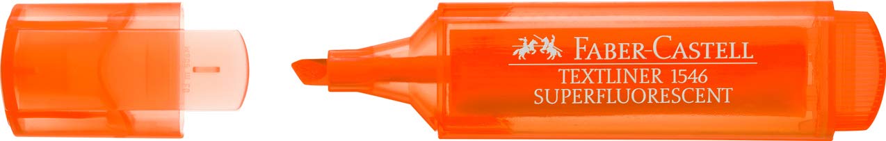 Faber-Castell Textliner 46 Textmarker Superfluoreszierend, Orange, 50 Stück
