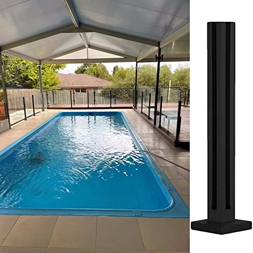 Poteau de garde-corps en verre noir en acier inoxydable 304 pour balustrade de piscine hauteur 90cm