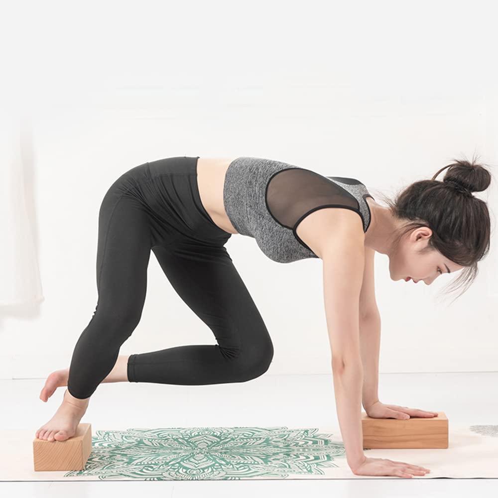 Bloque De Yoga De Madera Natural Ladrillo para El Entrenamiento De Fitness De Gimnasio Mejora La Fuerza Y El Equilibrio De Ayuda Y La Flexibilidad Equipo De Culturismo