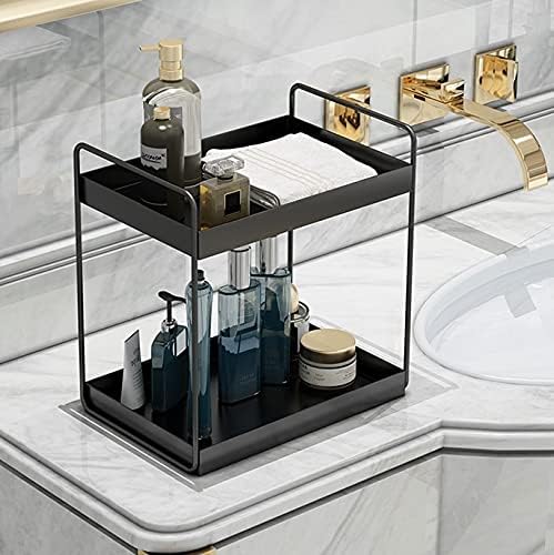 SHIOK DECOR Steel Powder Coated Finish Storage Shelf Organizer ( 12.2 x 6.7 x 11.2inch, Black )