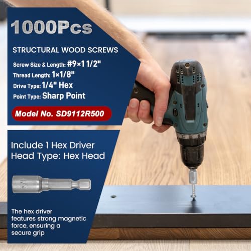 Image of Mech.Galv.#9x-1 /2 Joist Hanger Screws-1000 Qty,9112R1000 Hurricane Screws