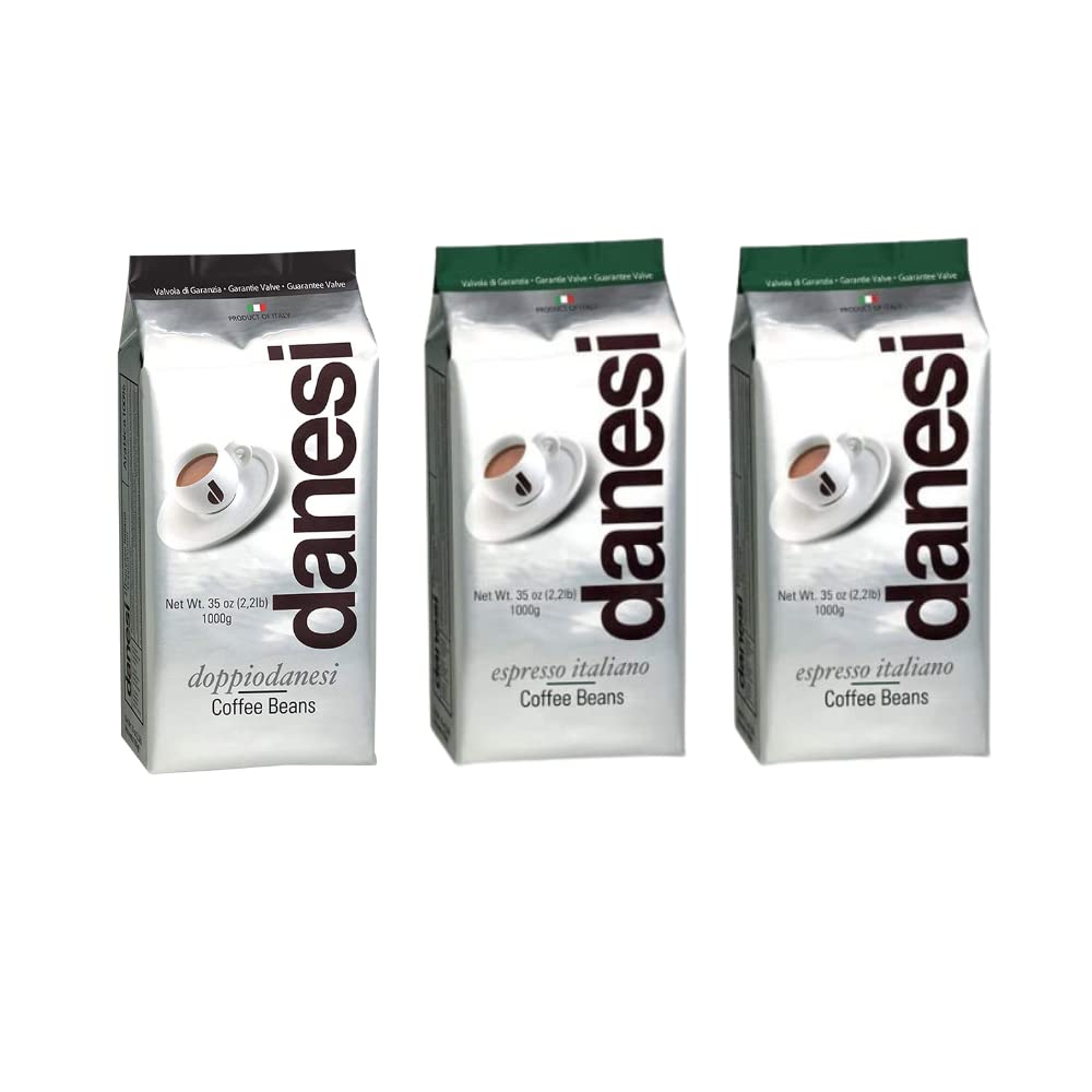Danesi Caffe Italian Coffee Whole Bean - Doppio (2.2lb), Emerald (4.5lb)