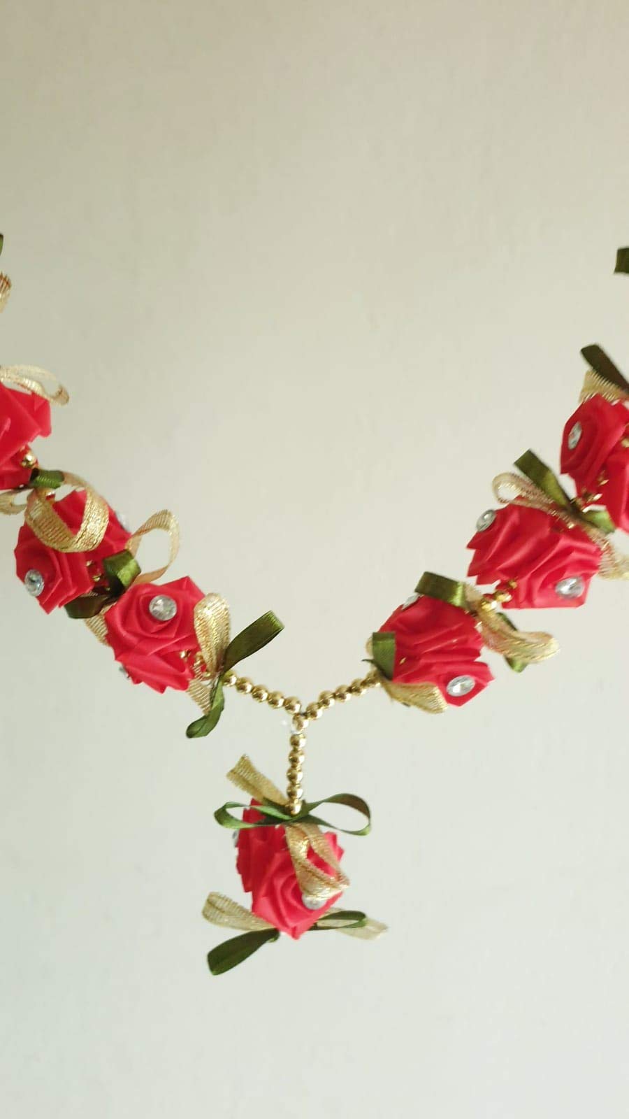 Estationeryhouse Artificial Indian mala/garland/haar jaimala shaadi indian wedding pooja ashtami,Mala 1 pc (Rose and Ribbon) - Image 3