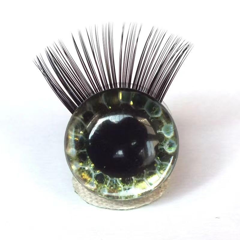 Simulation of Eyes, Foreign Trade 10 Cobra Gasket with Eyelash Toy Safety Eyes Toy Accessories Eyelash Eyeball. (Color : 10, Size : 25mm)