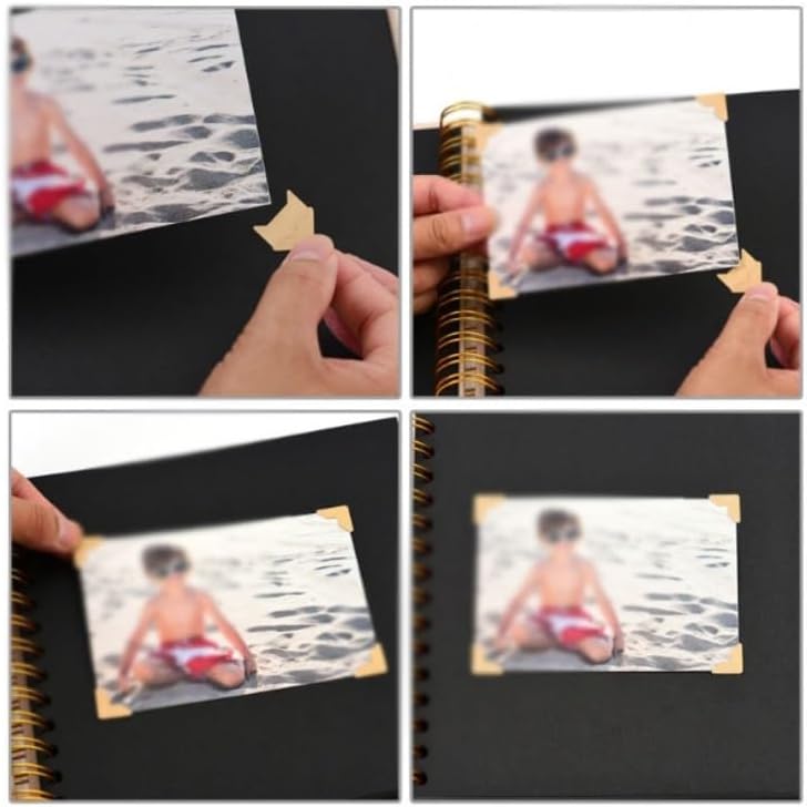 Travel Growth Commemorative Book ﻿ Burlap DIY Album Handmade Album Photo Album Stamp Album Applicable to Photos, Receipts, Star Cards, etc(8in)