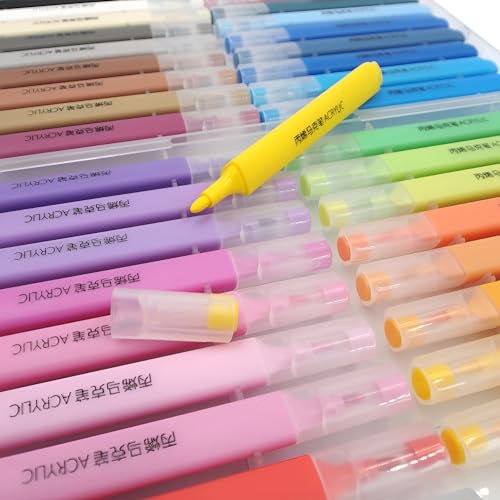 Image of Shopiable Store Acrylic Paint Marker Set - Waterproof, Quick Dry, Multi-Surface (Canvas, Glass, Wood, Rock) - Fine Tip 3.5mm - Non-Toxic Art Markers for Kids & Adults (36)