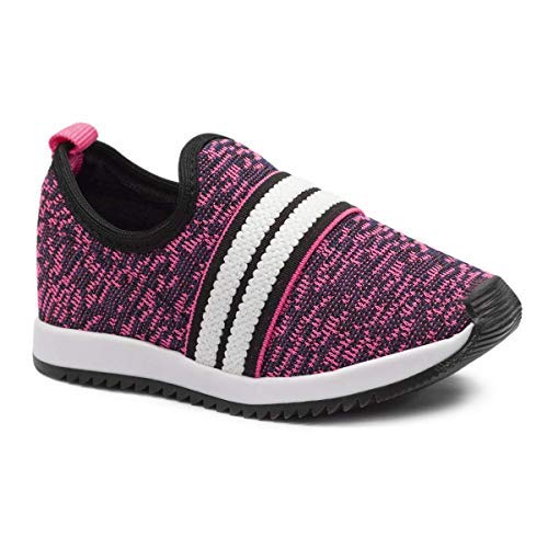 Kit com Sandália de Flor Dourada, Tenis Jogging Rosa, Babuche Unicórnio Roxo e Sapatilha 205 Rosa -