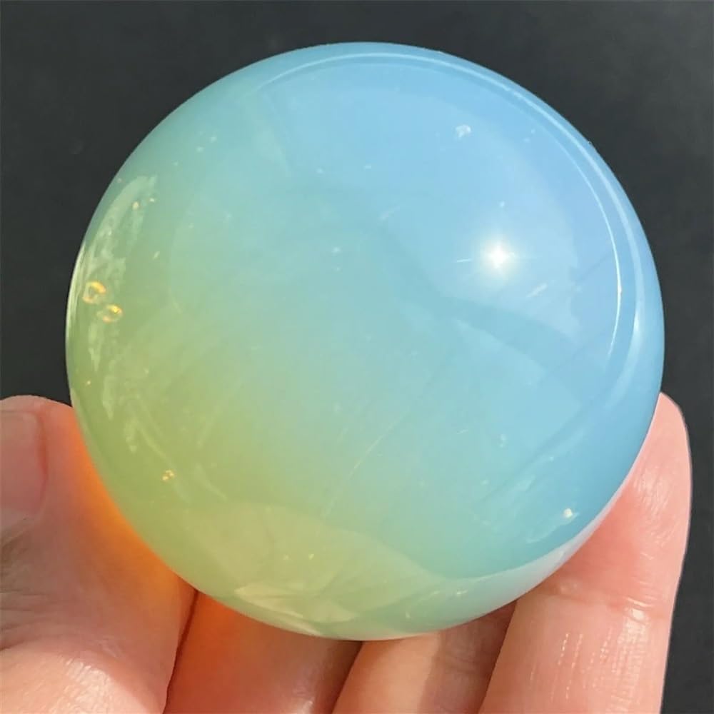 FOPURE Decorative Ornaments Opalite Hand Carved Ball Quartz Crystal Sphere