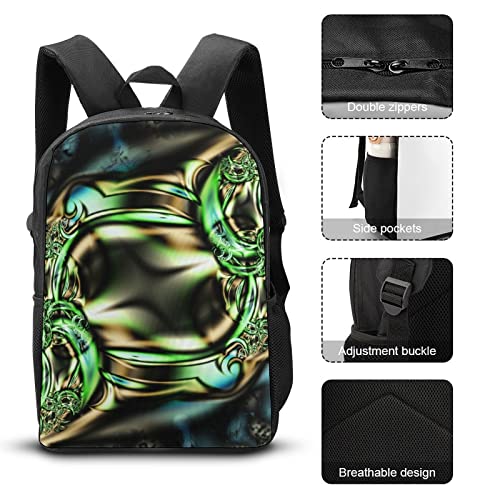 Sac à dos imprimé en 3D abstrait grand format 17 pouces style décontracté