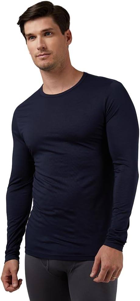 32 Degrees Heat Men's Lightweight Crew Baselayer Top | Form Fitting | Long Sleeve| 4-Way Stretch | Thermal