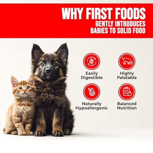 Image of First Foods Hypoallergenic Puppy & Kitten Cereal 300g Pack of 3|Protein, Prebiotics & Probiotics|Easy Digestive Weaning Food for Puppies & Kittens (15 Days to 2 Months)|Supports Immunity & Gut Health
