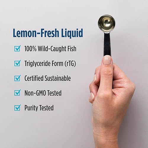 Miniatura 6 de Nordic Naturals Ultimate Omega Liquid sabor a limón 8 onzas 2840 mg de Omega-3 suplemento de aceite de pescado Omega-3 de alta potencia con EPA y