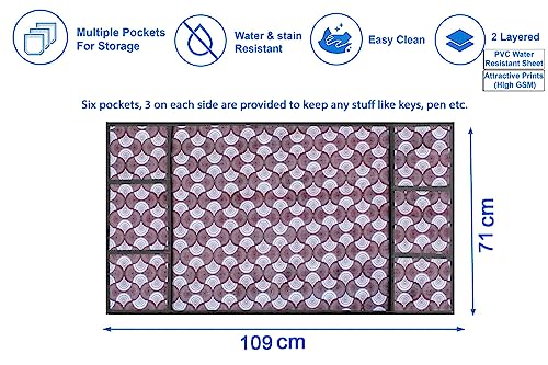 Image of The Furnishing Tree Fridge Top Cover Compatible for Samsung RR21C2H25S8 /HL, 189 LTR WxL 71x109 in CM Counterchange Pattern Grey