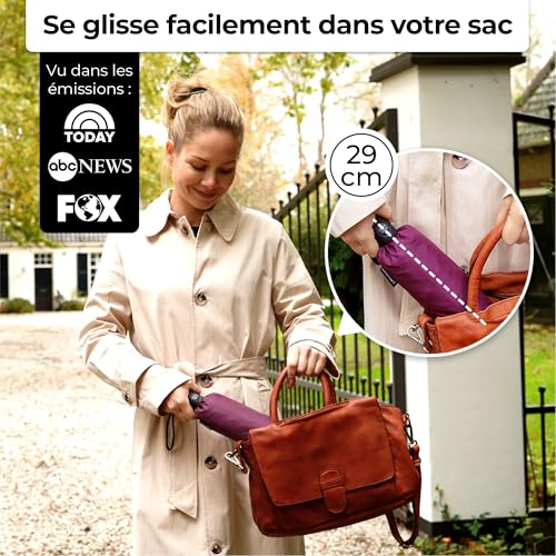 Parapluie de pluie solide TUMELLA supérieur avec poignée durable - 2