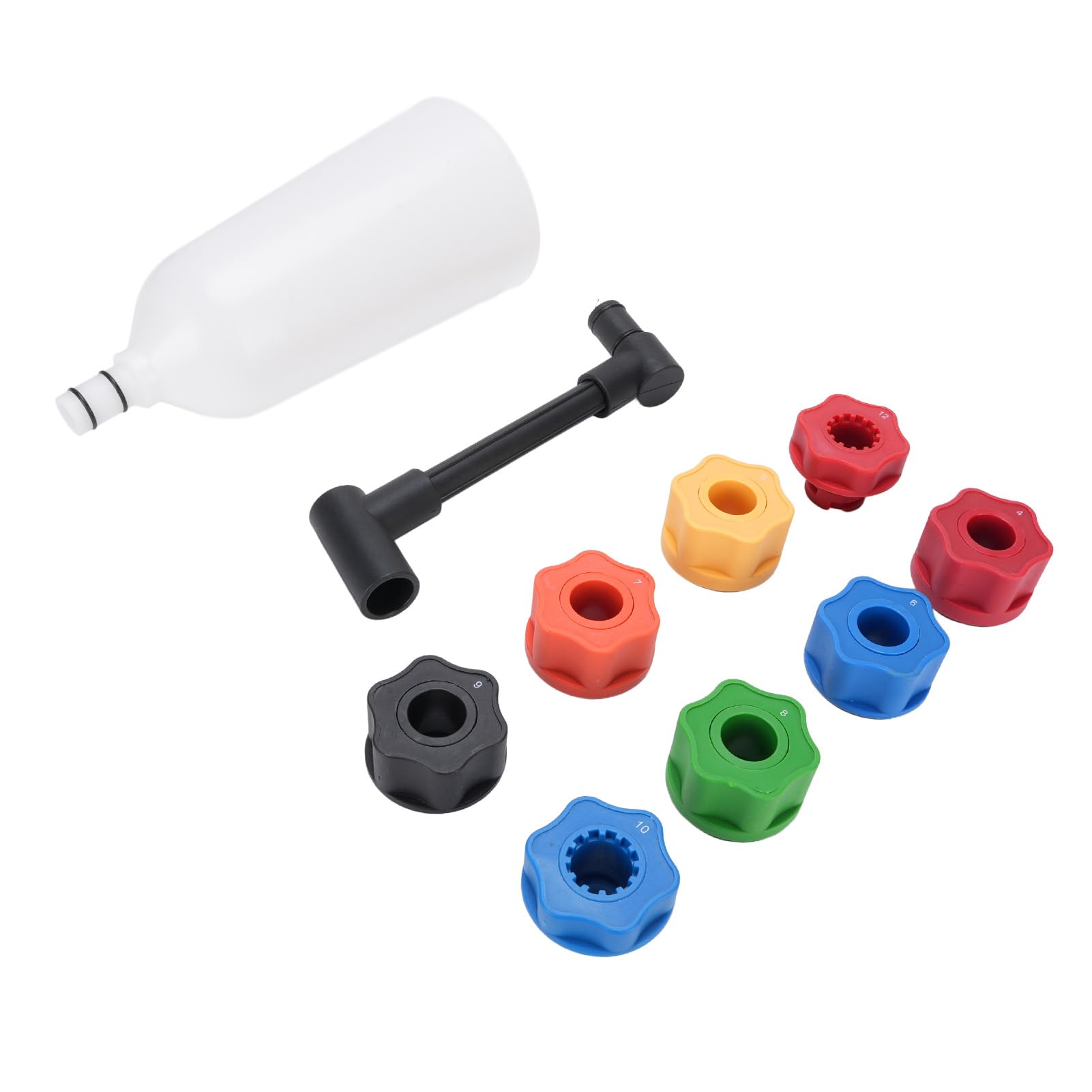 Generic Juego de Embudo de de Aceite de Motor, Kit a Prueba de Derrames de Acero de Nailon Translúcido con 8 Adaptadores para Uso Automotriz