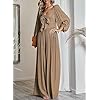 Dokotoo Two Piece Fall Outfits for Women High Waist Wide Leg Pants and Heart Neck Balloon Sleeve Smocked Crop Tops Soft Winter Lounge Set Comfy Tracksuit Palazzo Pants Sets L Khaki