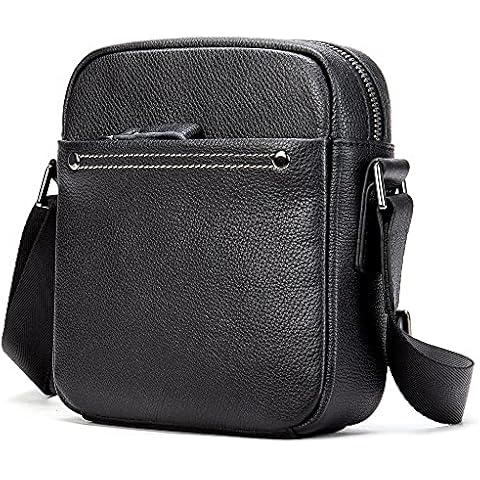 Men's Leather Shoulder Messenger Bag, Cell Phone Crossbody Holster Leather, Leather Shoulder Handbag for Men Business Crossbody Bag with Long Strap Sling Chest Bags for Wallet Purse Mobile Phone Keys Cover
