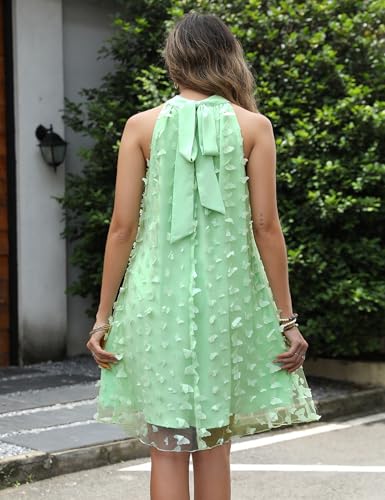 Image of VIMPUNEC Womens Summer Halter Mini A Line Swing Dresses Wedding Guest Formal Cocktail Homecoming Dress