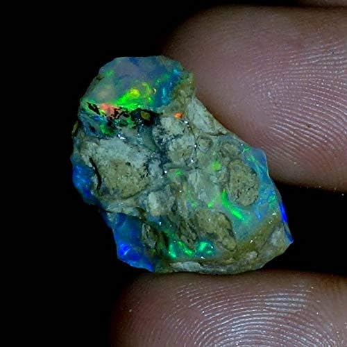 12.10Cts 100% A+ Natural Ethiopian Welo Opal Rough Stone, Raw Crystal, October Birthstone, Jewelry Making Gemstone, Ultra Fire Striking Opal, Opal Rock, Handpicked Stone, Size-13X20X11MM