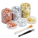 TDDL 3 Dose Gold Flakes Blattgold Flocken Dekorfolie Gilding Flakes Set Epoxidharz Goldflocken Imitation Metallic Folienflocken mit Pinsel Pinzette für das Malen von Kunsthandwerk Nail Art