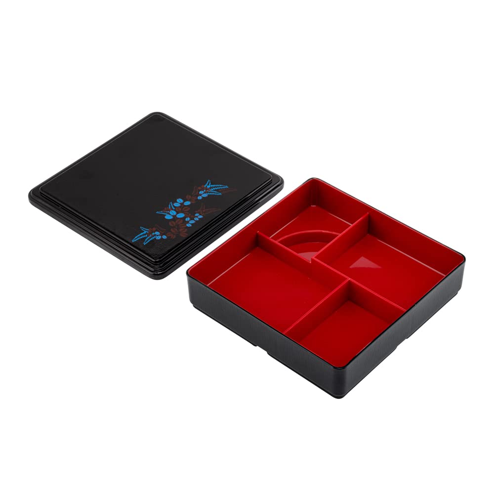 Restaurantware Bento Tek - Contenedor de almuerzo con compartimento de 8.3 x 2.2 pulgadas, 1 contenedor de almuerzo para adultos estilo japonés, con 5 compartimentos a prueba de grasa, caja de