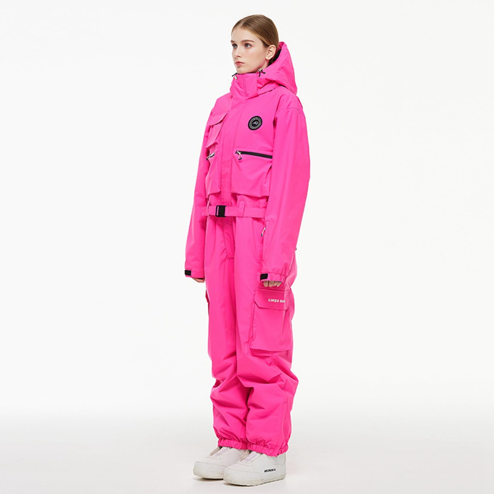 Generisch 2026 Tuta da sci monopezzo oversize per uomo e donna per la stagione della neve Tuta da sci mono impermeabile e isolata (L)