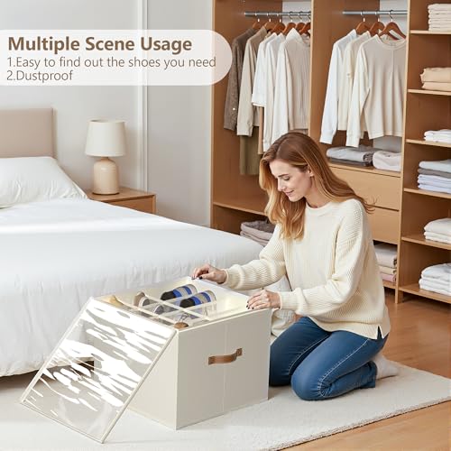 2 Stück Schuh-Organizer für Schrank Schuhorganizer für Closet, Passt 16 Paare, große Schuhschrank, Schuh-Organizer… – Ansicht 5