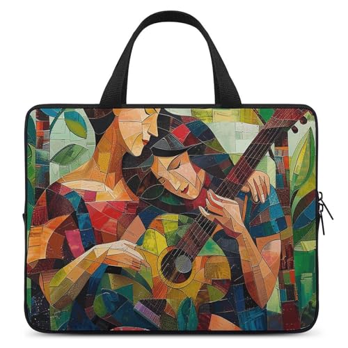Sac bandoulière ordinateur 15 pouces robuste avec motif guitare
