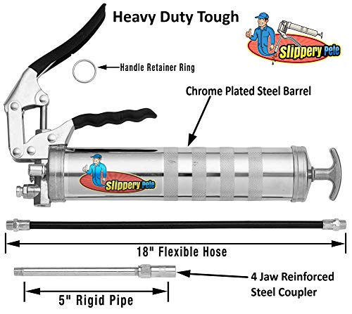 Slippery Pete Pistol Grip Grease Gun - Long Lasting Heavy Duty Steel Construction - Lubricate Tractors, RV's and Cars - Uses 14 Ounce Grease Cartridges - Thumbnail 5