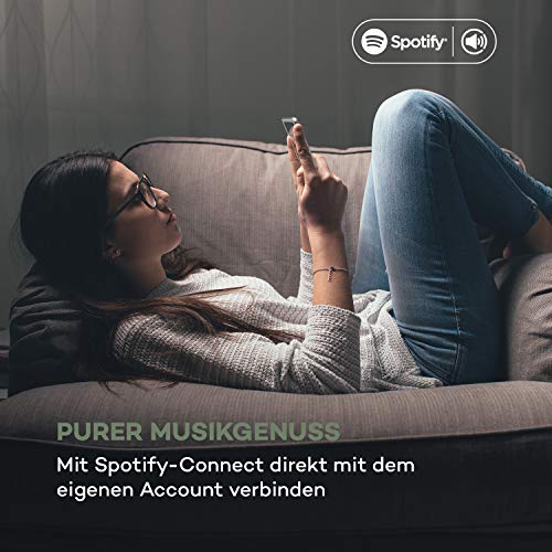 auna IR-260 Internetradio - WLAN Radio mit DAB+ & UKW Tuner, Webradio mit Stereo-Lautsprecher, 2,8" HCC Display, Spotify Connect, BT, USB, UPnP, DLNA, unterstützte Dateiformate: WMA, MP3, weiß – Bild 5