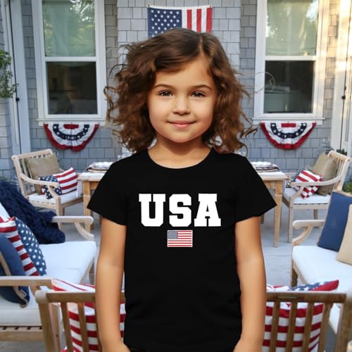 Image of 4th of July Shirts Toddler Boys Girls American Flag USA T-Shirt Kids Patriotic Tee Tops
