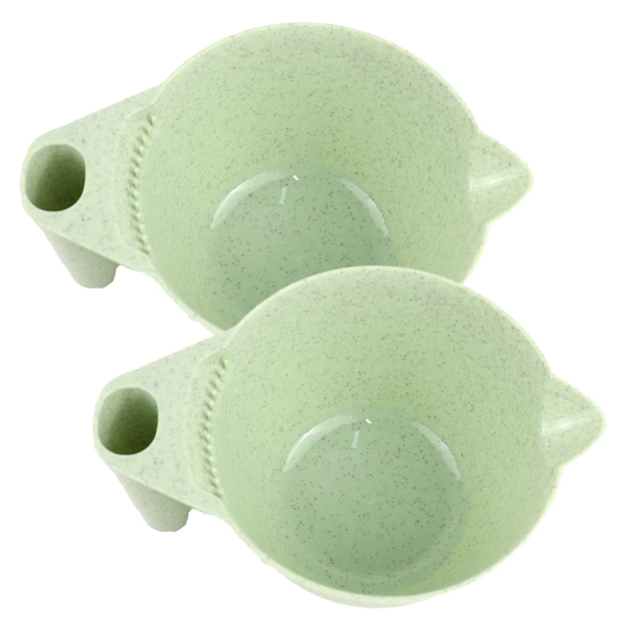 OHPHCALL Hair Dyeing Mixing Bowls 2pcs Green Hair Tint Bowl Set Sturdy Pp Material