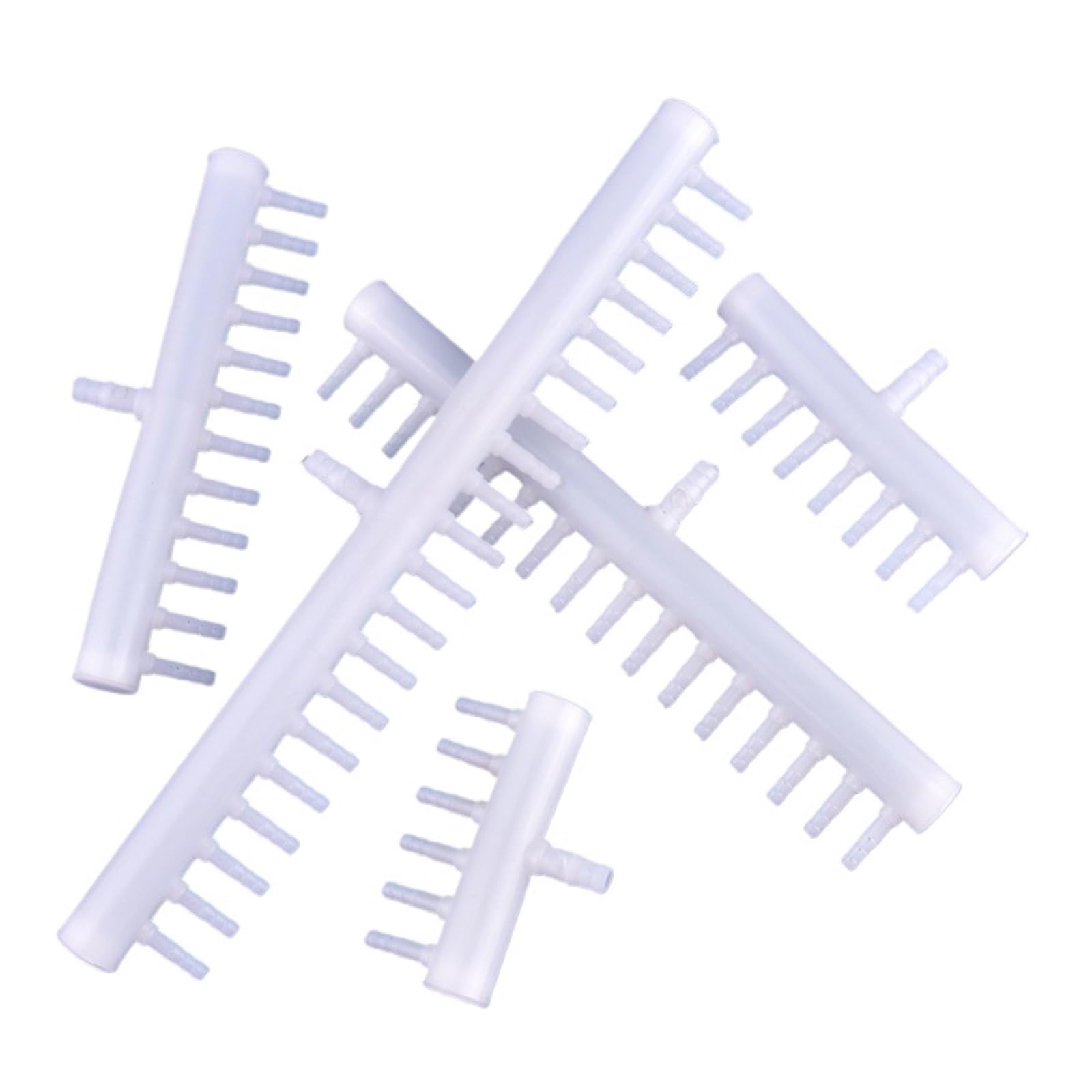 Desviador de Gas y oxígeno de 8-5mm, 2~20 cabezales, manguera for tanque de peces de acuario, bomba de aire, distribuidor de oxigenación, conector de drenaje poroso(8 To 5mm 1-8 Heads,20 Pieces)