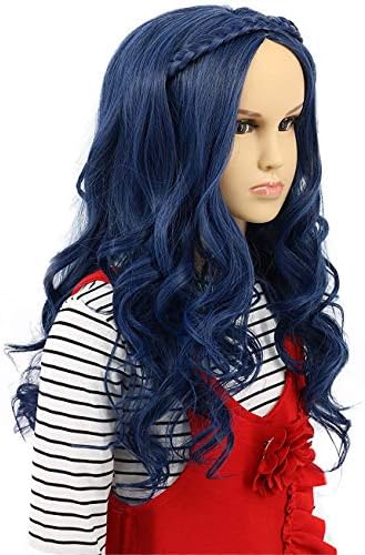 Karlery Kids Girls Long Wave Blue Wig Halloween Cosplay Wig Anime Costume Party Wig