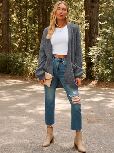 Image of LILLUSORY Womens Oversized Cardigans Soft Knit Cardigan Sweater with Pockets